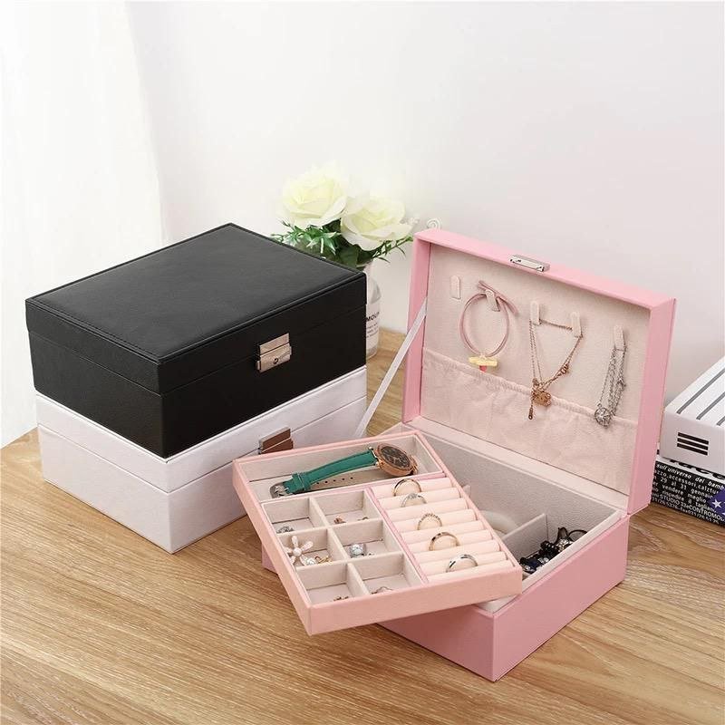 Boîte à Bijoux en Cuir Deux Etages - TROPYMALL