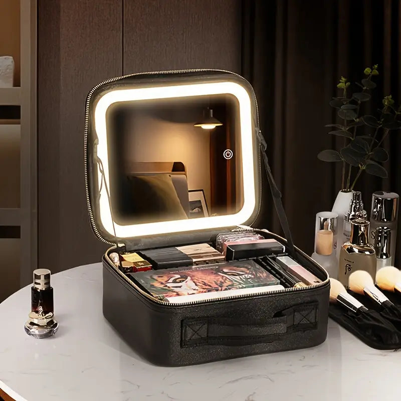 Sac organisateur de Maquillage  avec Miroir éclairé (Vide)