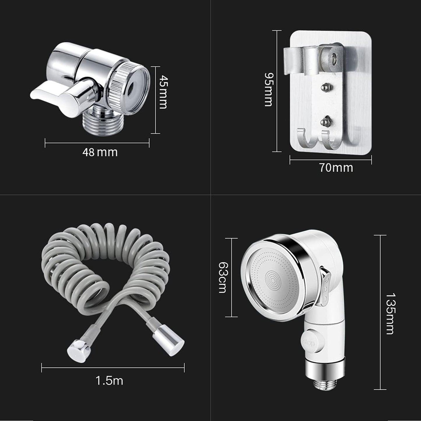Ensemble Pommeau Douche pour Lavabo Douchette Adaptable sur Robinet Flexible de Robinet