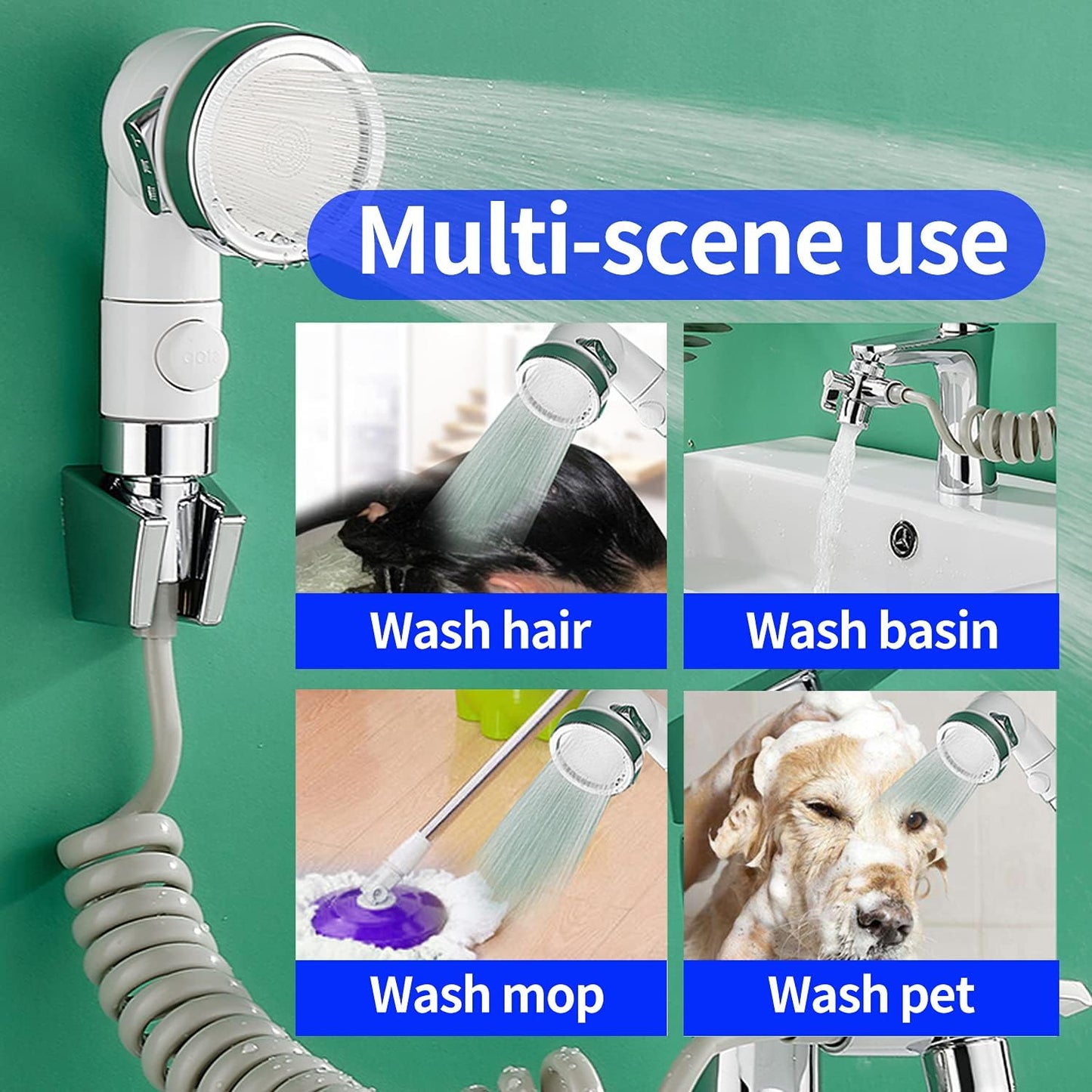 Ensemble Pommeau Douche pour Lavabo Douchette Adaptable sur Robinet Flexible de Robinet