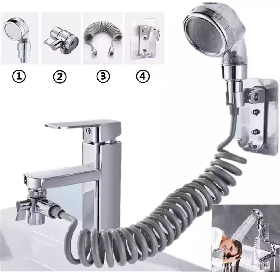 Ensemble Pommeau Douche pour Lavabo Douchette Adaptable sur Robinet Flexible de Robinet - TROPYMALL