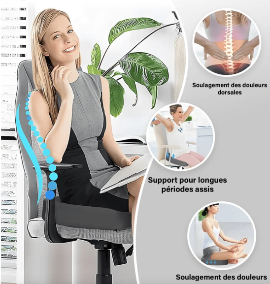 COUSSIN DE SIÈGE MÉDICAL ORTHOPÉDIQUE CONFORTABLE POUR VOITURE ET CHAISE