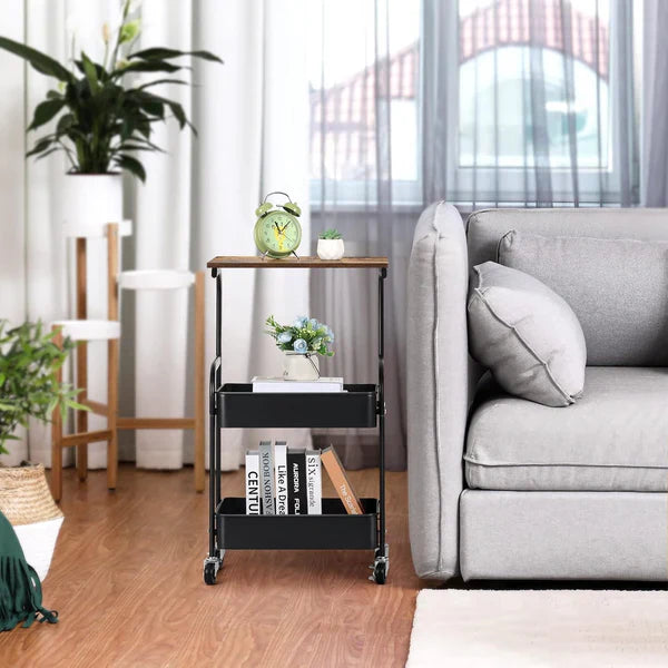 Chariot de rangement à roulettes à 3 niveaux