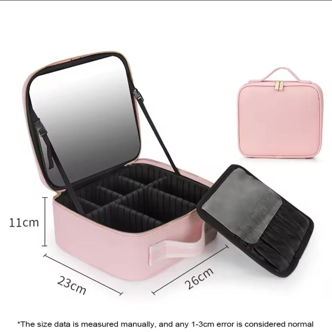 Sac organisateur de Maquillage  avec Miroir éclairé (Vide)