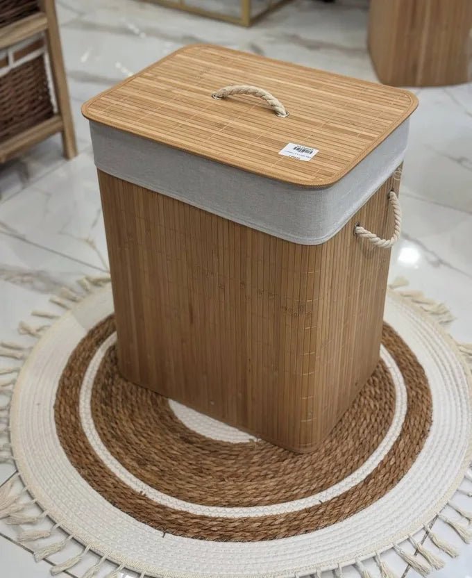 سلة غسيل قابلة للطي من الخيزران الطبيعي - TROPYMALL